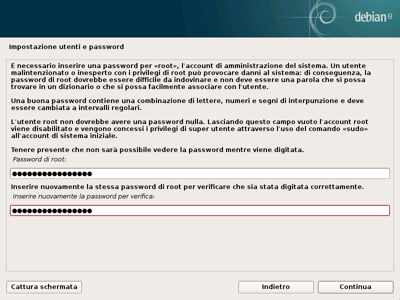 Password dell'amministratore